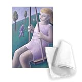 Girl on Swing, 1996 (oil on canvas) by Ruth.. - Tea Towel 100% Cotton - Art247 - Tea Towel - 46x70cm