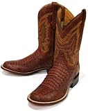 Resistol Ranch 'M4505' Crocodile Cowboy Boots Mens - Cognac