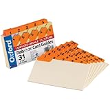 Oxford Index Card Guides, Daily 1-31, Manila Guide with Orange Color Tabs, 1/5 Cut Tabs, 3 x 5, 31-Set