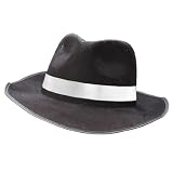 Black Flocked Gangster Zoot Suit Hat