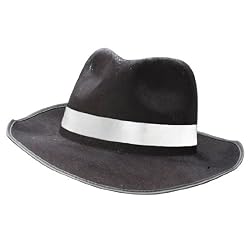 Black Flocked Gangster Zoot Suit Hat