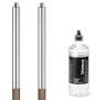 2er SET BLOMUS PALOS GARTENFACKEL HOLZSTOCK 151cm 1a-WARE INCL. 1L BLOMUS LAMPEN�L NEU/OVP