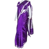 Womens Dresses Indian Crape Silk Saris in Violet
