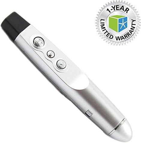 Elegani Wireless USB Presentation Remote Clicker Pen/ RF PowerPoint Presenter Pen Silver