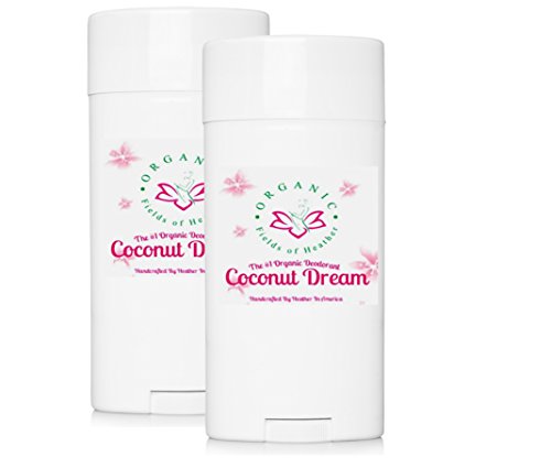 Organic & Natural Deodorant That Naturally Detoxes - (2-Pack) Coconut Dream Scent - W/Organic Non-GMO Ingredients - For Women - Men - Kids - NO: Sulfates, Pthalates, Parabens, Aluminum, Or Dyes