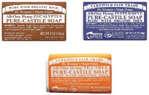Dr. Bronner's Magic Castile Soaps Bars (Nature) - Eucalyptus, Peppermint, Tea Tree