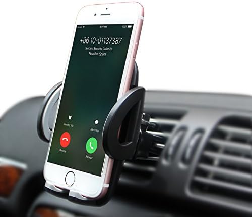 Powervoll Phone Holder, Air Vent Car Mount, Cell Phone Cradle, Compatible with iPhone, Samsung S2, S3, S4, S5, S6, Note 3, Note4, Note5, LG, HTC, Nokia, Sony, GPS and More (Black)