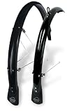 Planet Bike Hardcore Road Front and Rear Bicycle Fender Set with Stainless Steel Hardware & Mud Flaps (Black, 35mm Wide)