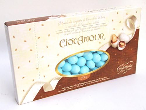 Amarischia: "Ciocamour" Almond Dragees, Azure Colour * 500g * 17.64oz * [ Italian Import ]