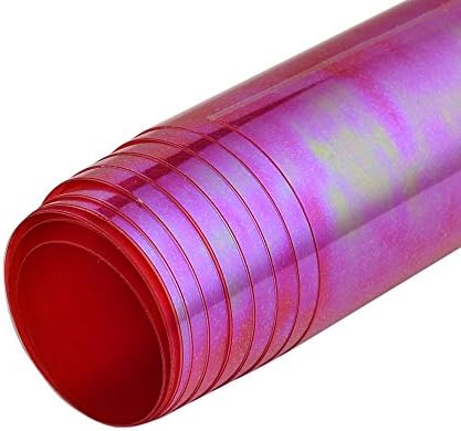 AuMoHall 12 by 48 inches Chameleon Red Vinyl Car Headlight Foglight Tint Wrap Film Self-Adhesive