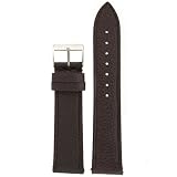 Genuine Leather Watch Band Pearl Finish Brown 18mm