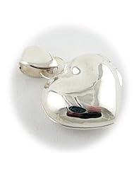 925 Sterling Silver Heart Locket Pendant Flat Fine Cable Chain Necklace