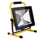 LED投光器 充電式 50W バッテリー内蔵 5750LM 6500K ホワイト 防水IP65 広角ライト【1年保証】夜間作業/夜釣り/工事現場/防災など大活躍