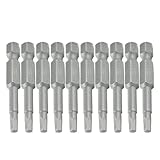 uxcell 六角ドライバービット　金属素材　グレー　6.35mm のシャンク径　50mm長い　10個入り