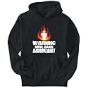 Hoodie Mens Black " Warning - Born again arrogant " Adjetives