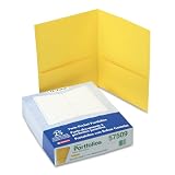 Oxford Twin Pocket Yellow Leatherette-Grained Portfolios 25 Count (57509)