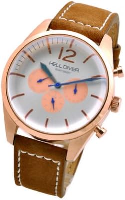 [ HELL DIVER ] NEW Natural Leather Band Men's Watch Brown_White Dial SB2C-2001SILRG