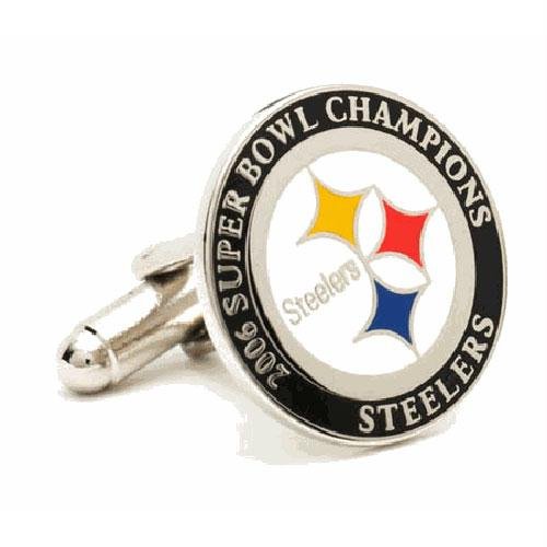 Pittsburgh Steelers Super Bowl Champions NFL Logo'd Executive Cufflinks w/Jewelry Box by Cuff Links