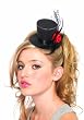 Rose Clip-On Petite Glitter Top Hat (Black;One Size)