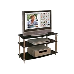 Links 50400120 SULTANO TV-Regal Schwarzglas-Chrome 95x55x45 cm