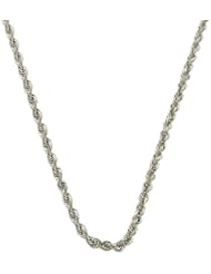 14 Karat White Gold Diamond-Cut Rope Chain (1.4 mm Thick, 18 inch)