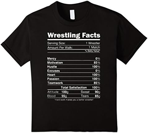 Kids Wrestling Facts TShirt 12 Black