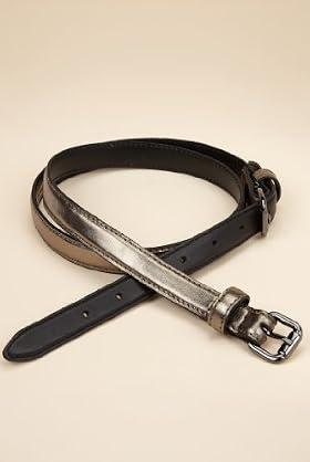 Limited Collection Leather Double Buckle Skinny Belt