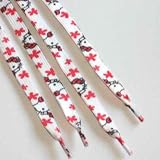 WHITE boot shoe laces BLACK RED KITTY