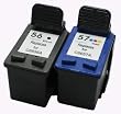 2 Pack Refurbished cartridges for HP 56 HP 57. Includes Sophia Global Brand Cartridges for 1ea HP 56 + 1ea HP 57.