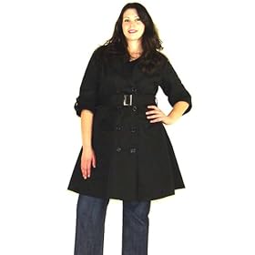 Black Plus Size Womens Trench Dress / Coat Sizes 1x 2x 3x 4x 5x