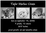 Take Three on Black Birth Announcement - Set of 20