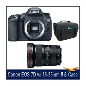 Canon EOS 7D 18 MP CMOS Digital SLR Camera with 3-inch LCD with Canon EF 16-35mm f/2.8L II USM Ultra Wide Angle Zoom Lens
