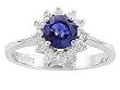 14K White Gold Sapphire and Diamond Ring