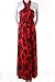 Lani Convertible Wrap Hawaiian Island Print Tube Long Maxi Jersey Dress Orange M