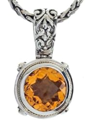 Balissima By Effy Collection Sterling Silver and 18k Yellow Gold Citrine Pendant Necklace