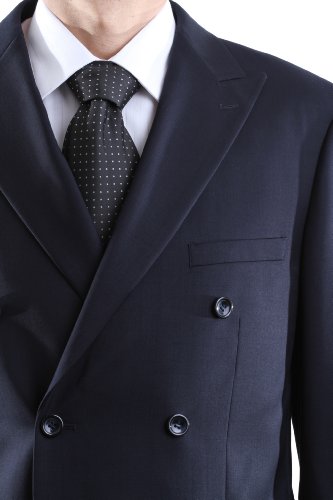 Men's Double Breasted Superior 150s Extra Fine Navy Dress Suit