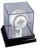 UV Glass Single Baseball Display Case with Cherrywood Base