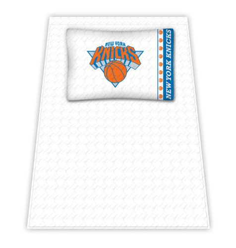 Best Quality Micro Fiber Sheet Set - New York Knicks NBA /Color White Size Twin