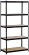 Edsal UR185L-BLK Black Steel Heavy Duty 5-Shelf Shelving Unit, 4000lbs Capacity, 36" Width x 72" Height x 18" Depth