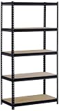 Edsal UR185L-BLK Black Steel Heavy Duty 5-Shelf Shelving Unit, 4000lbs Capacity, 36" Width x 72" Height x 18" Depth