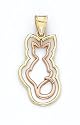 14K CAT DANGLE PEND PINK/YEL - GH17009