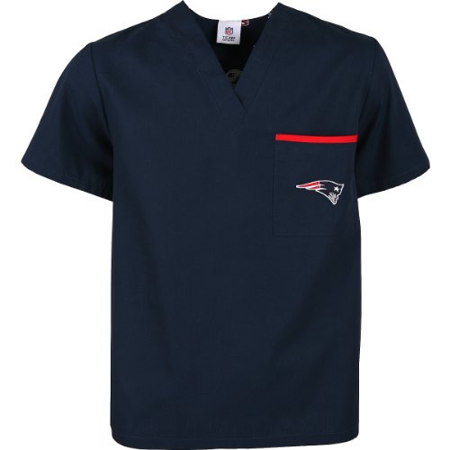 NFL New England Patriots Navy Blue Scrub Top