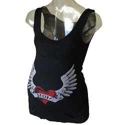 Hot Mama Ink Heart and Wing Maternity Tank
