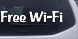 White 6in X 1.2in -- Free Wi-Fi Business Advertising Other Car Window Wall Laptop Decal Sticker