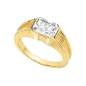 14K Yellow Gold 1 1/2 ct. Octagon Shaped ''Created Moissanite" Solitaire Ring