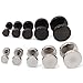 BMC Mens 10 pc Black and Silver Colored Stainless Steel Mixed Size Round Stud Barbell Earrings Set