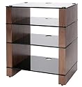 Blok STAX 400 Four Shelf Walnut Hifi Rack Hi-fi Stand TV AV Unit  [Black Glass]