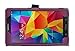 Ionic Leather Stand 2014 Samsung Galaxy Tab 4 8.0 8-Inch Case (Purple/White)