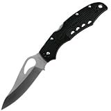 Spyderco Lightweight Drop Point Blade Knife w/Plain Edge & Black FRN Handle Md: BY03PBK .