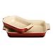 Le Creuset Stoneware 1-1/4-Quart Rectangular Baker with Bonus 16-Ounce Rectangular Baker, Cherry Red